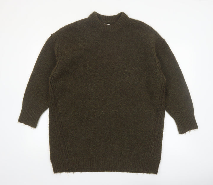 Topshop Women’s Brown Crew Neck Chunky Knit Pullover Jumper Size S