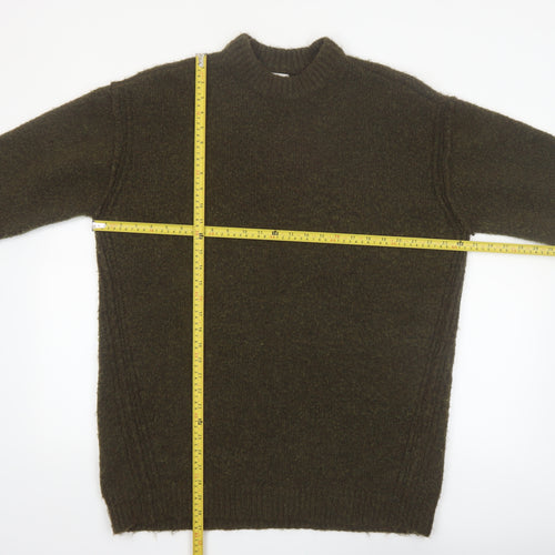Topshop Women’s Brown Crew Neck Chunky Knit Pullover Jumper Size S