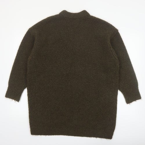 Topshop Women’s Brown Crew Neck Chunky Knit Pullover Jumper Size S