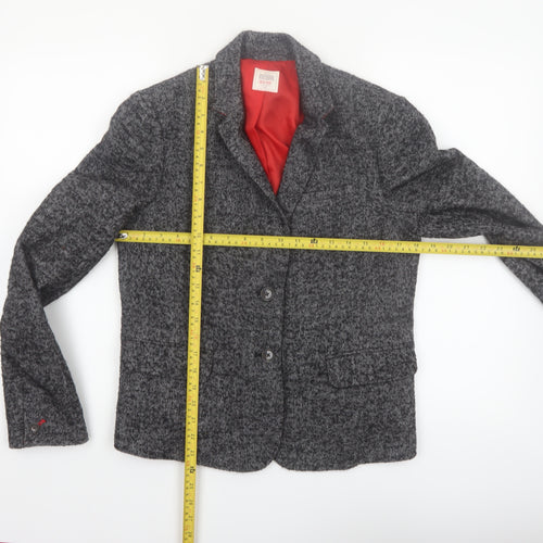 Gap Women's Grey Herringbone Wool Blend Modern Blazer UK 14