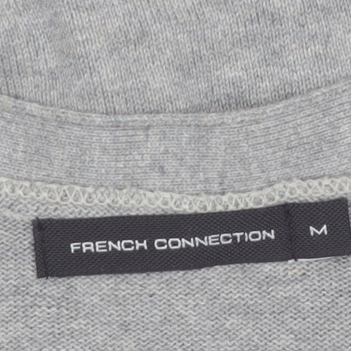 French Connection Men's Grey Cotton V-Neck Cardigan M