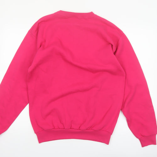 Disney Designs Women's Pink Mickey Donald Goofy Pullover Sweatshirt Large