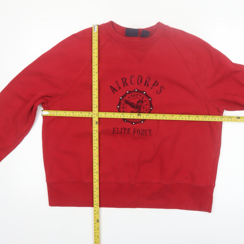 Route 66 Women Red Crew Neck Pullover Sweatshirt XL Air Corps Graphic