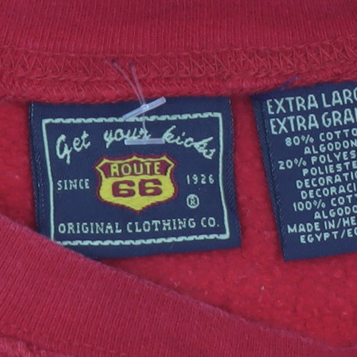Route 66 Women Red Crew Neck Pullover Sweatshirt XL Air Corps Graphic