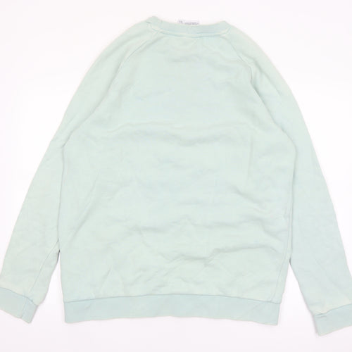 adidas Men's Green Logo Pullover Sweatshirt L Regular Fit