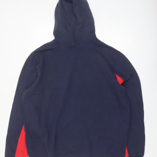 Fila Men's Blue Red Pullover Hoodie 2XL Logo Sports Sweatshirt