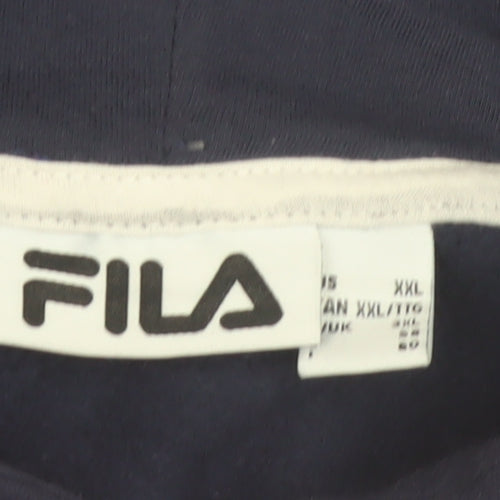 Fila Men's Blue Red Pullover Hoodie 2XL Logo Sports Sweatshirt