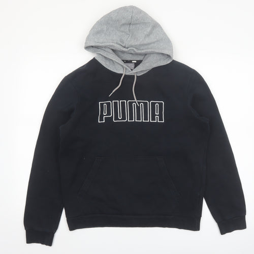 Puma Womens Black & Grey Pullover Hoodie Small Cotton Blend Casual