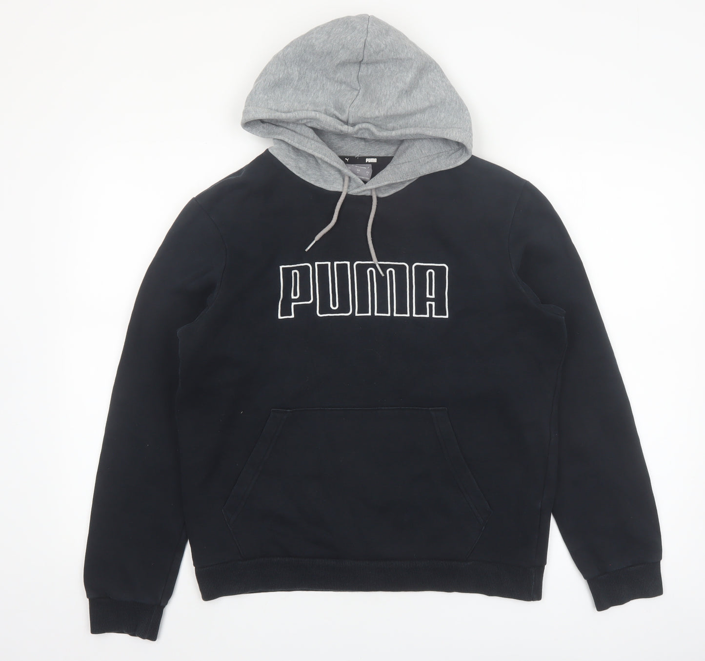 Puma Womens Black & Grey Pullover Hoodie Small Cotton Blend Casual