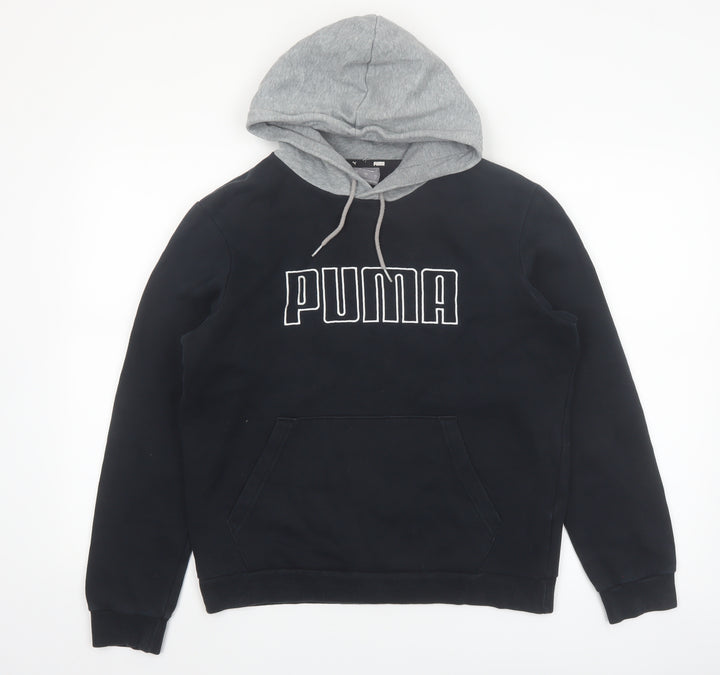Puma Womens Black & Grey Pullover Hoodie Small Cotton Blend Casual