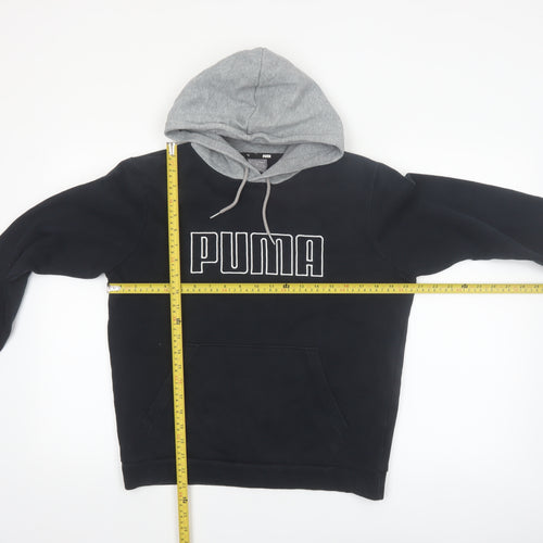 Puma Womens Black & Grey Pullover Hoodie Small Cotton Blend Casual