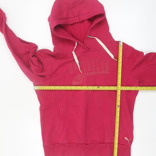Puma Women's Pink Pullover Hoodie Size 12 Cotton Blend Sportswear
