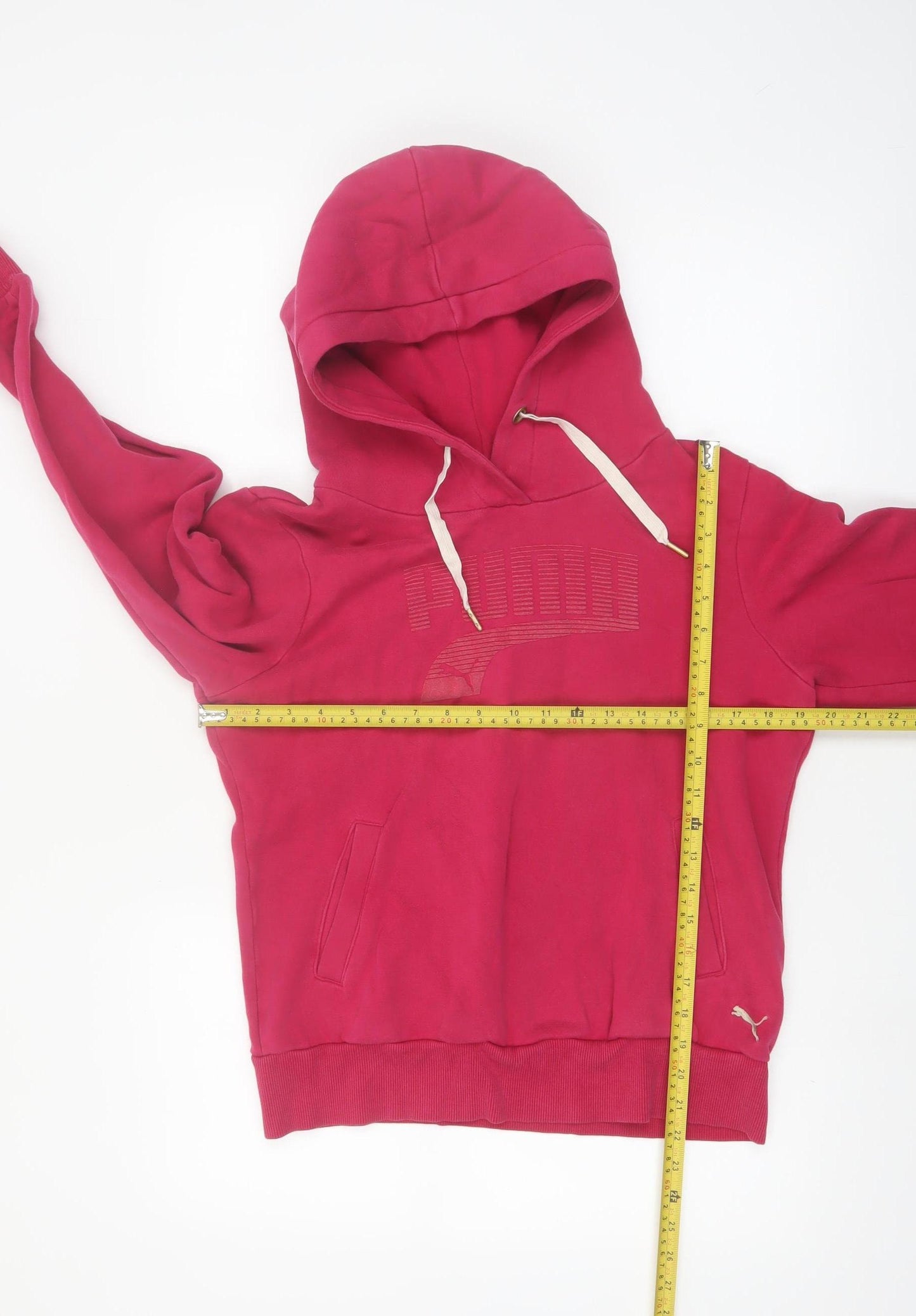 Puma Women's Pink Pullover Hoodie Size 12 Cotton Blend Sportswear