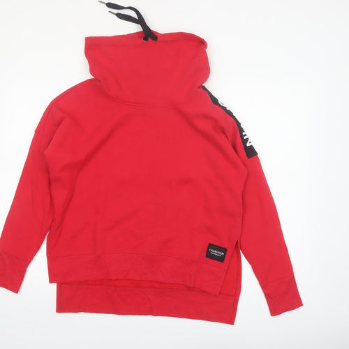 Calvin Klein Women’s Red Pullover Hoodie XS Cotton Blend