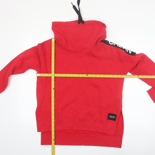 Calvin Klein Women’s Red Pullover Hoodie XS Cotton Blend