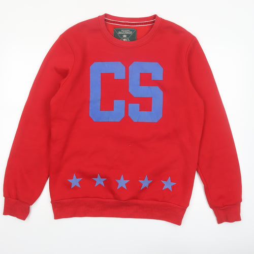 BaxyBoy Mens Red XL Pullover Sweatshirt Graphic Print Crew Neck