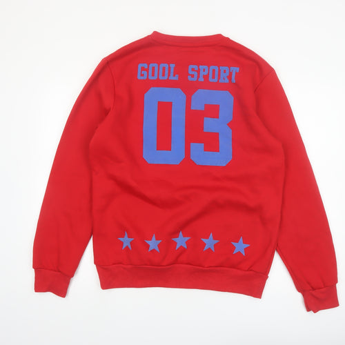 BaxyBoy Mens Red XL Pullover Sweatshirt Graphic Print Crew Neck