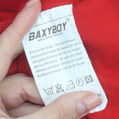 BaxyBoy Mens Red XL Pullover Sweatshirt Graphic Print Crew Neck