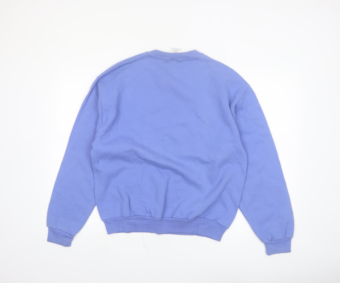 Jerzees Women Blue Embroidered Pullover Sweatshirt Size M