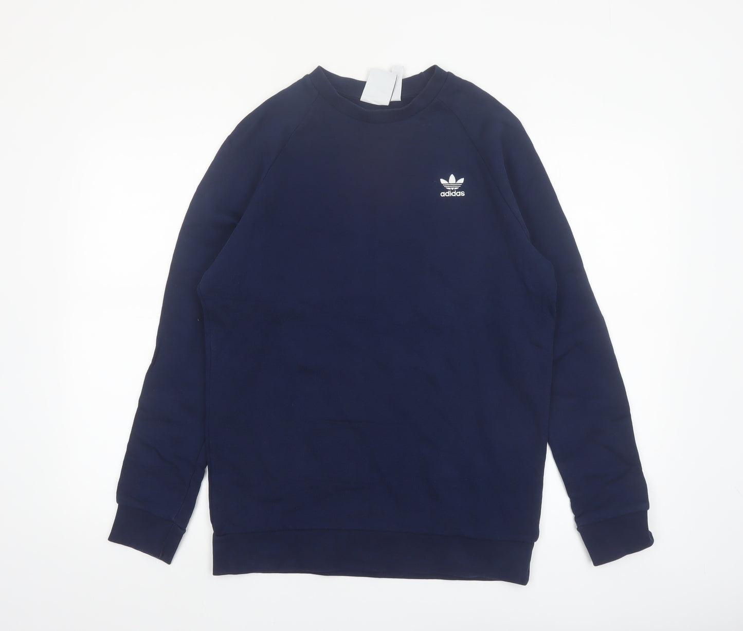 Adidas Mens Blue Small Crew Neck Pullover Sweatshirt