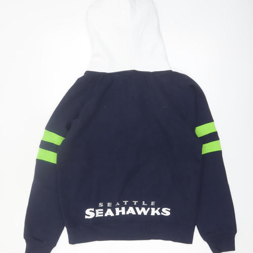 NFL Team Apparel Women's Navy Seahawks Lace-Up Hoodie Size S