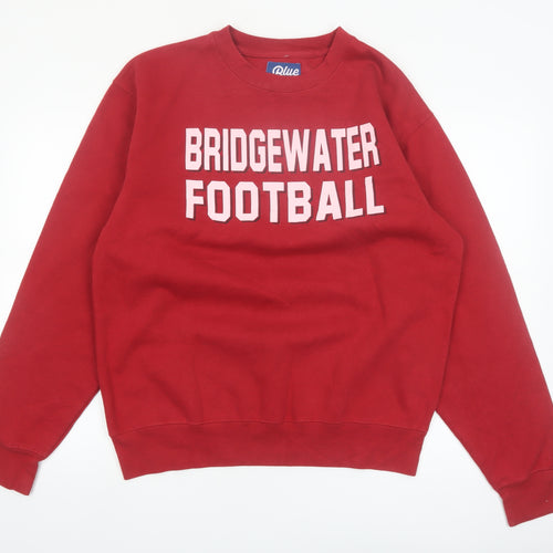 Blue 84 Men's Red Bridgewater Football Pullover Sweatshirt M