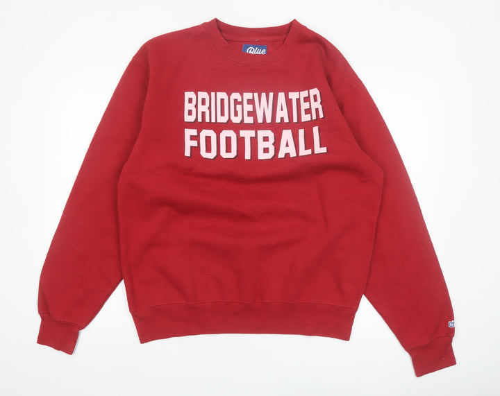 Blue 84 Men's Red Bridgewater Football Pullover Sweatshirt M