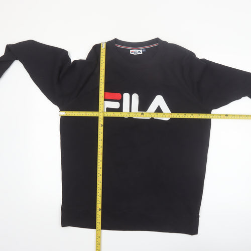 FILA Men's Black Crew Neck Logo Pullover Sweatshirt Size M