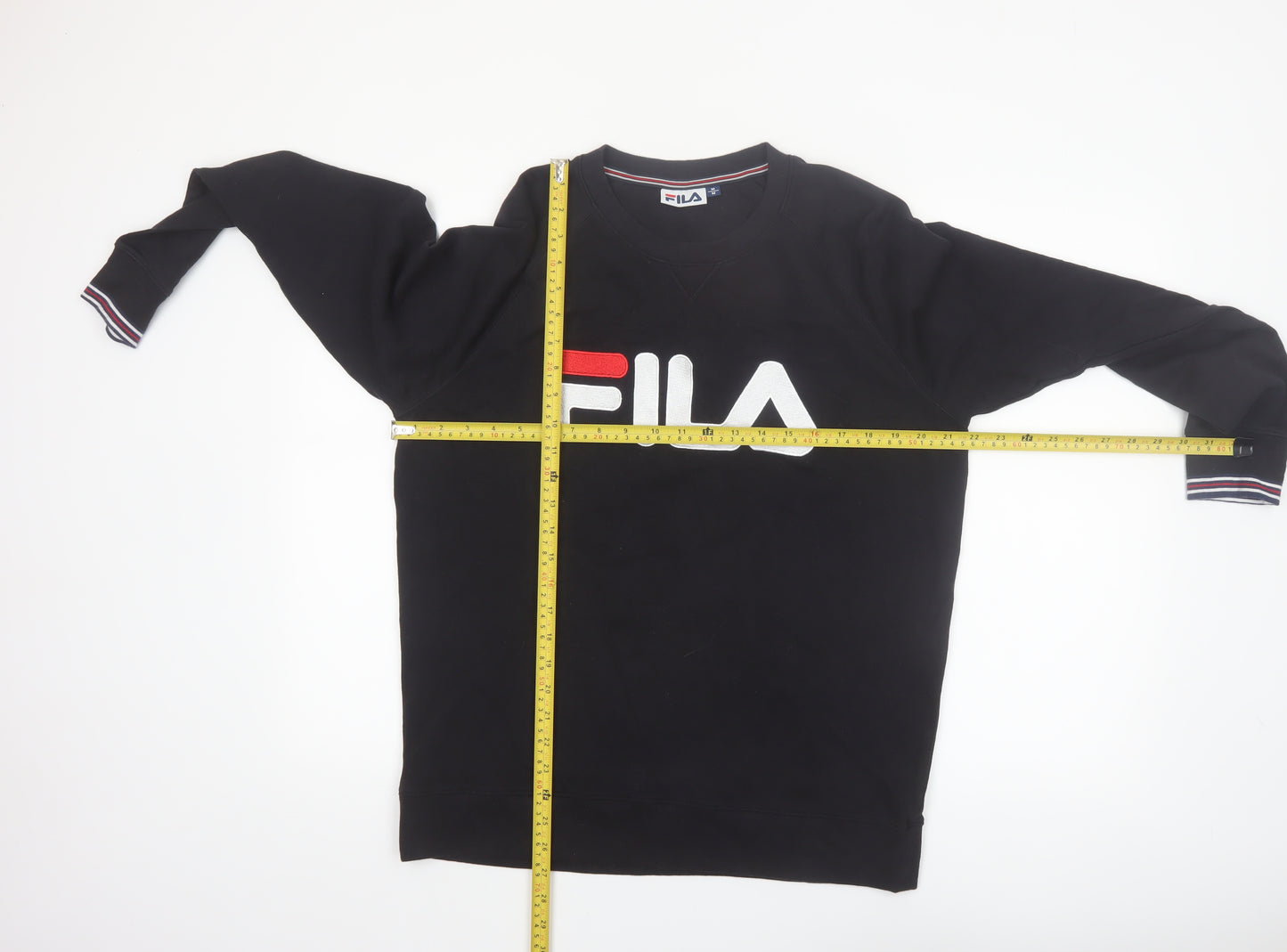FILA Men's Black Crew Neck Logo Pullover Sweatshirt Size M