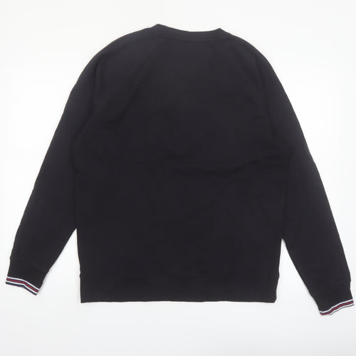 FILA Men's Black Crew Neck Logo Pullover Sweatshirt Size M
