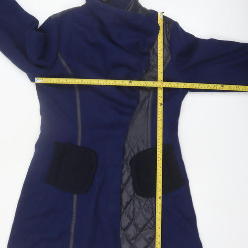 St-Martins Women’s Blue Wool Blend Mid-Length Coat Size 14