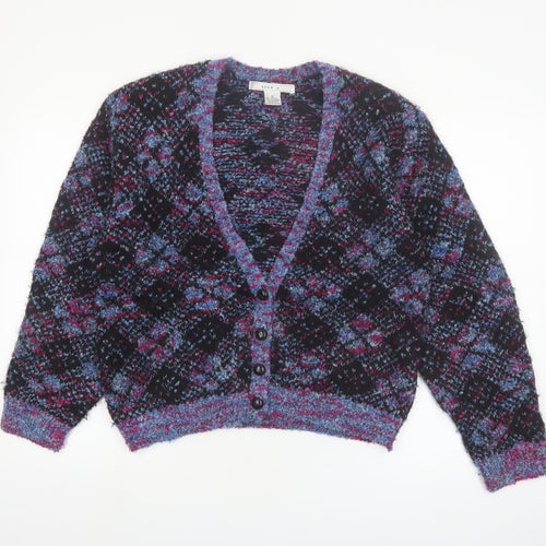 Lise J. Women's Multicoloured Chunky Knit V-Neck Cardigan M