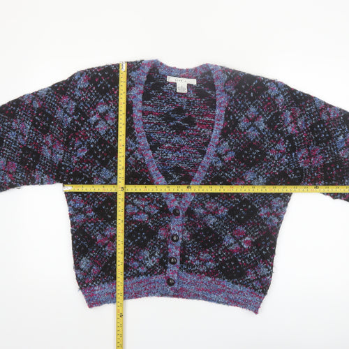 Lise J. Women's Multicoloured Chunky Knit V-Neck Cardigan M