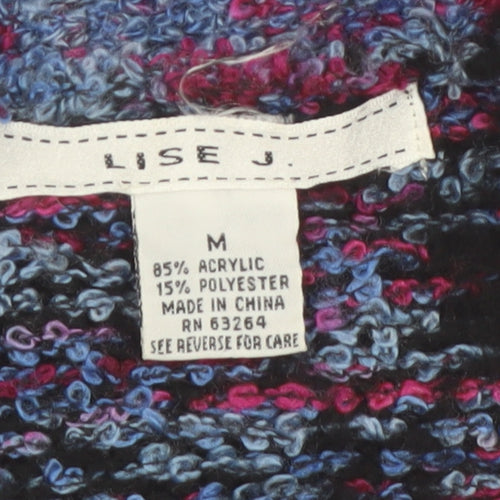 Lise J. Women's Multicoloured Chunky Knit V-Neck Cardigan M