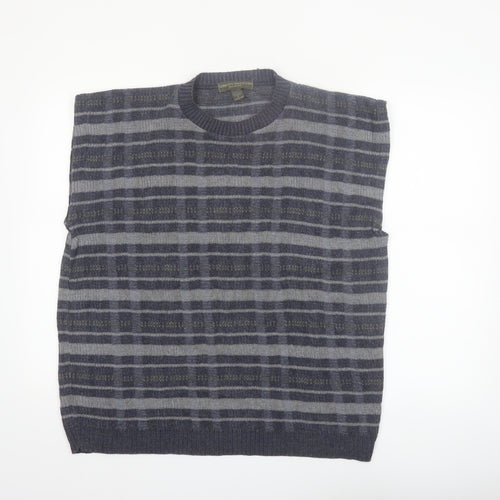 Liberty Sweaters Men's Grey Check Sleeveless Knit Vest M