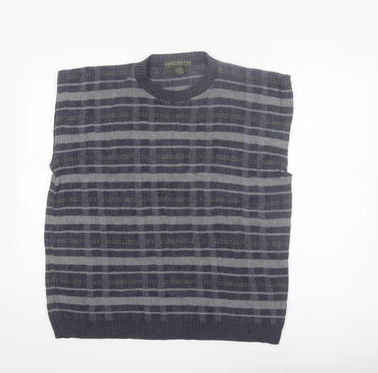 Liberty Sweaters Men's Grey Check Sleeveless Knit Vest M