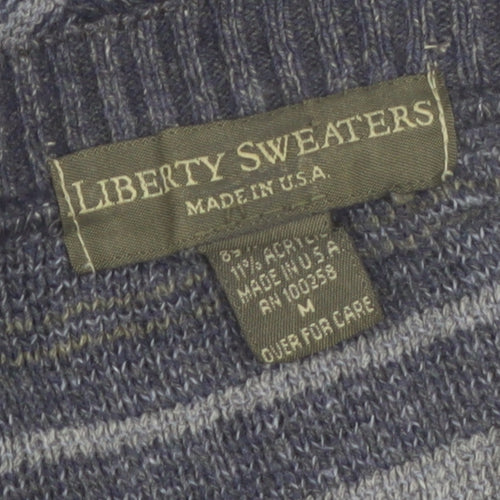 Liberty Sweaters Men's Grey Check Sleeveless Knit Vest M