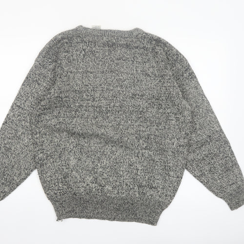 Gioni Designs Men's Grey Argyle Acrylic Knit Jumper M
