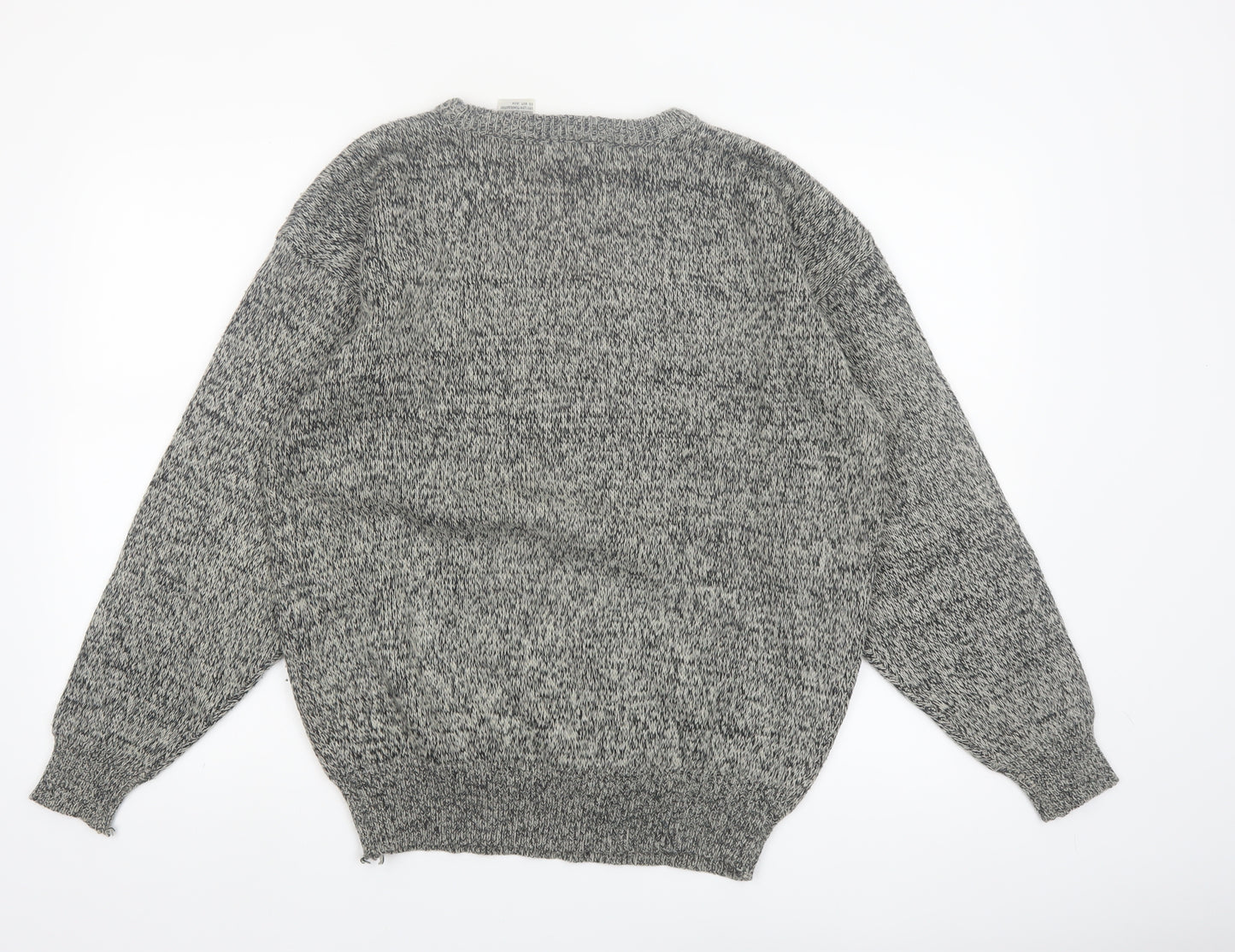 Gioni Designs Men's Grey Argyle Acrylic Knit Jumper M