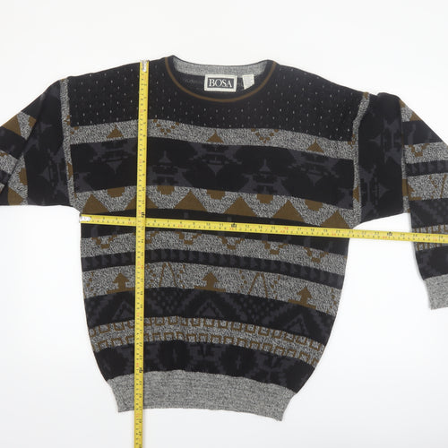Bosa Men's Multicoloured Geometric Knit Wool Blend Pullover Jumper M