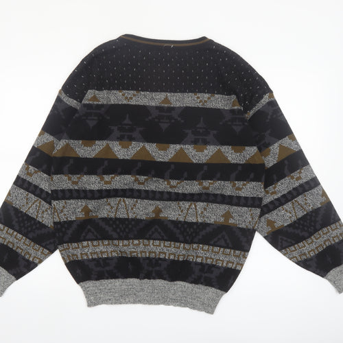 Bosa Men's Multicoloured Geometric Knit Wool Blend Pullover Jumper M