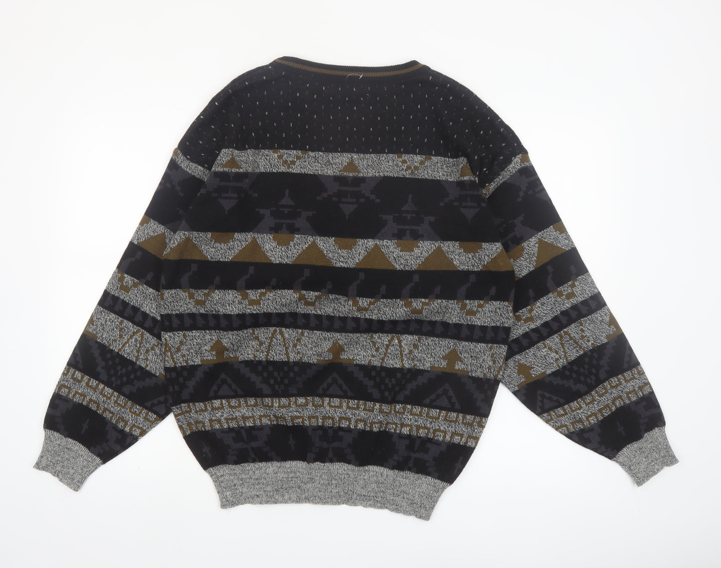 Bosa Men's Multicoloured Geometric Knit Wool Blend Pullover Jumper M