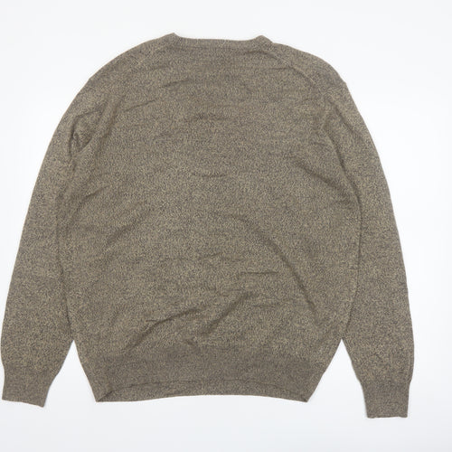 Dockers Men's Beige Argyle Knit Crew Neck Pullover Jumper Size L