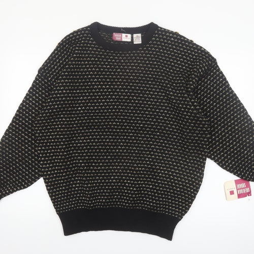 Sheridan Square Women Black Metallic Knit Jumper Size 14 Plus