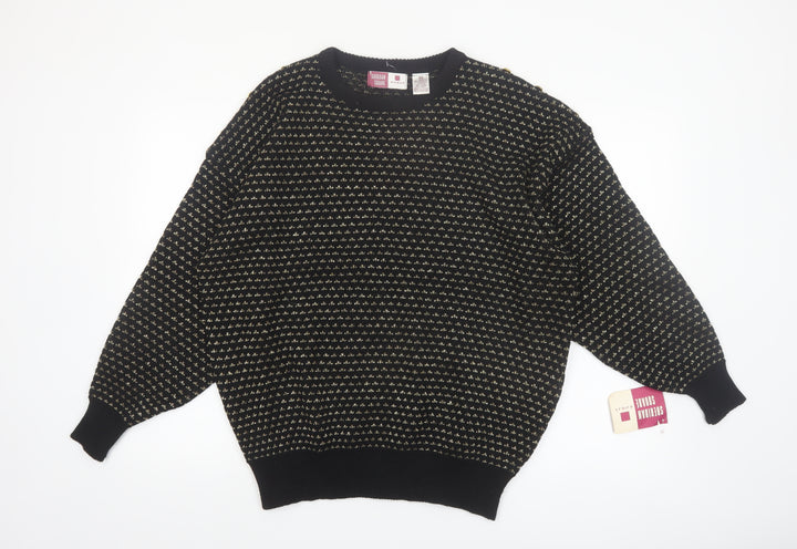 Sheridan Square Women Black Metallic Knit Jumper Size 14 Plus