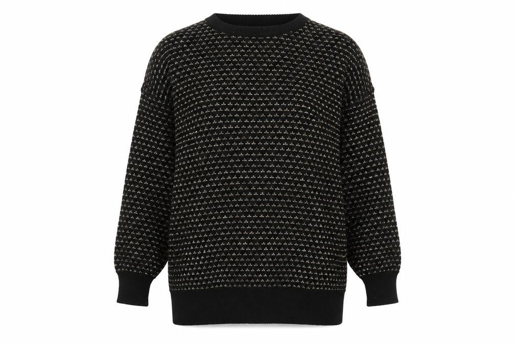 Front view of Sheridan Square Women Black Metallic Knit Jumper, size 14 Plus