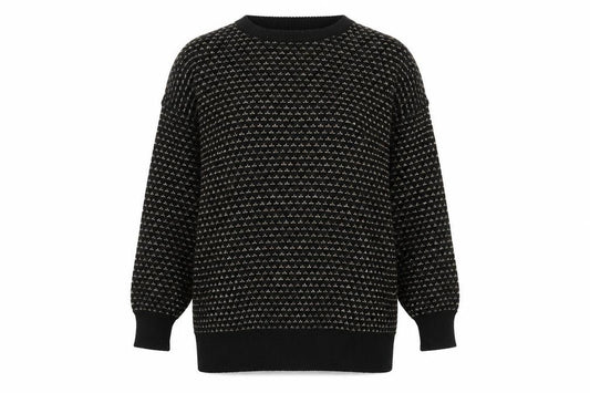 Front view of Sheridan Square Women Black Metallic Knit Jumper, size 14 Plus