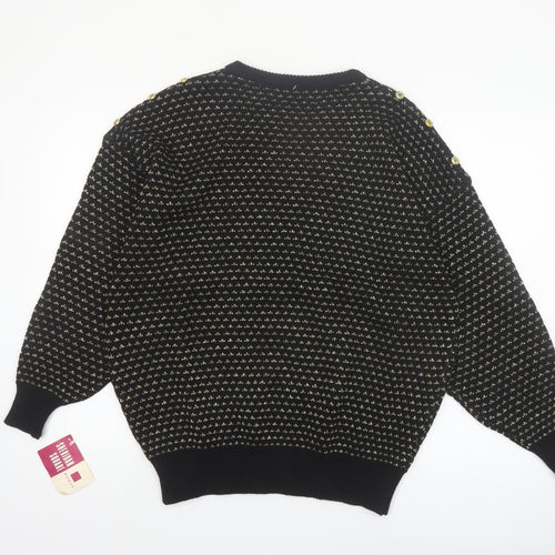 Sheridan Square Women Black Metallic Knit Jumper Size 14 Plus