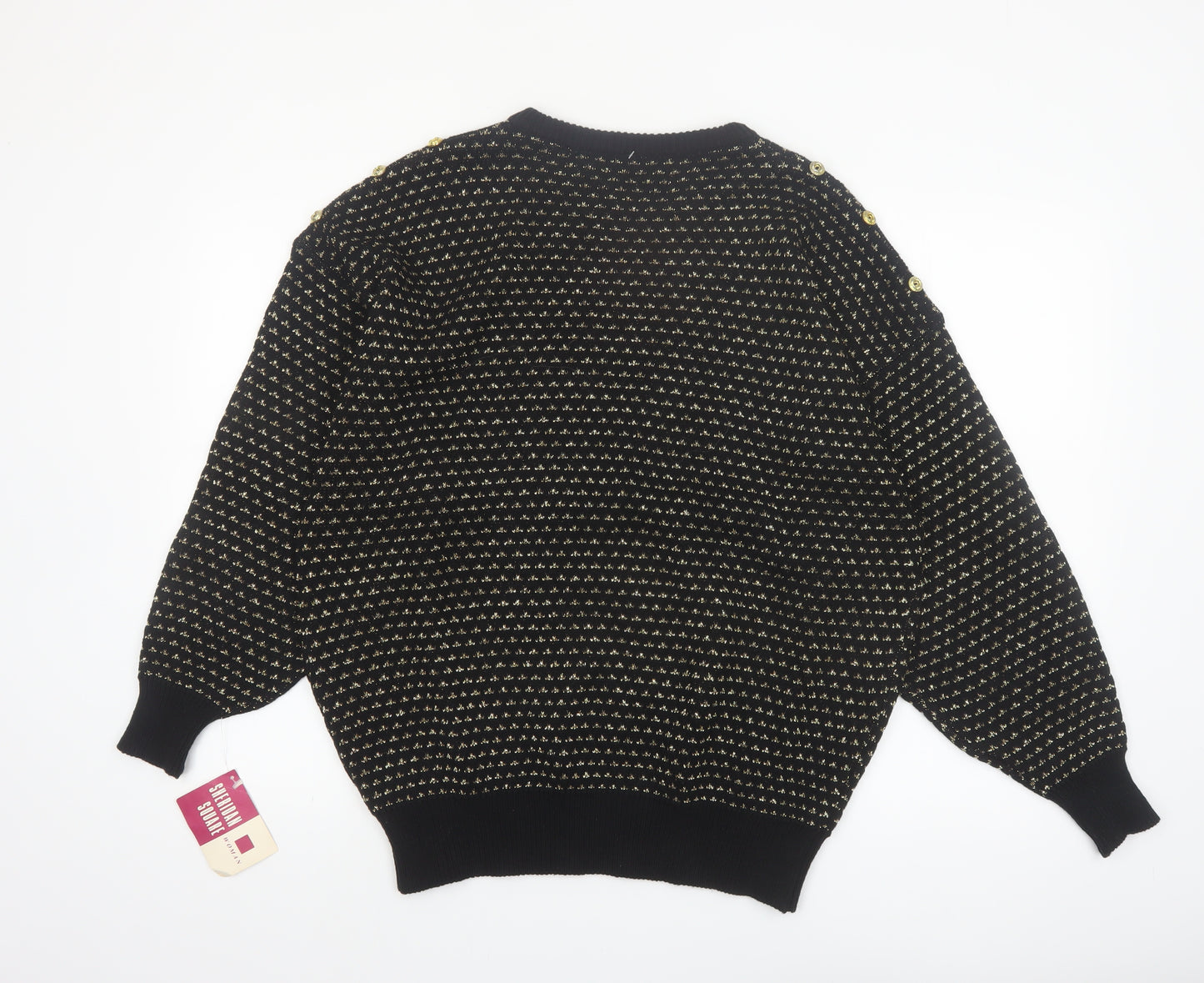 Sheridan Square Women Black Metallic Knit Jumper Size 14 Plus
