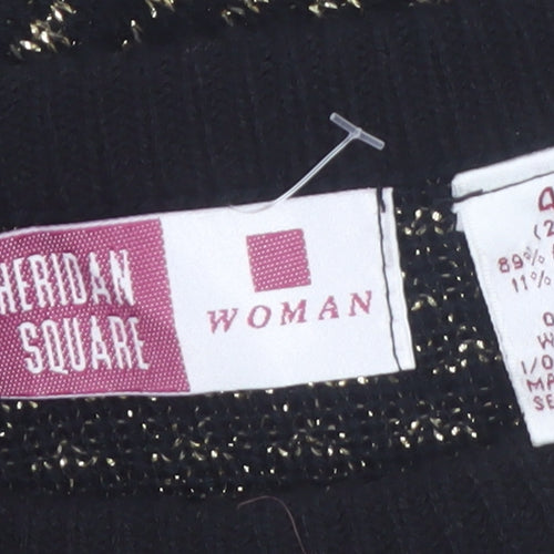 Sheridan Square Women Black Metallic Knit Jumper Size 14 Plus